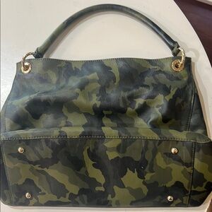 Camouflage Tote Bag with Gold Accents